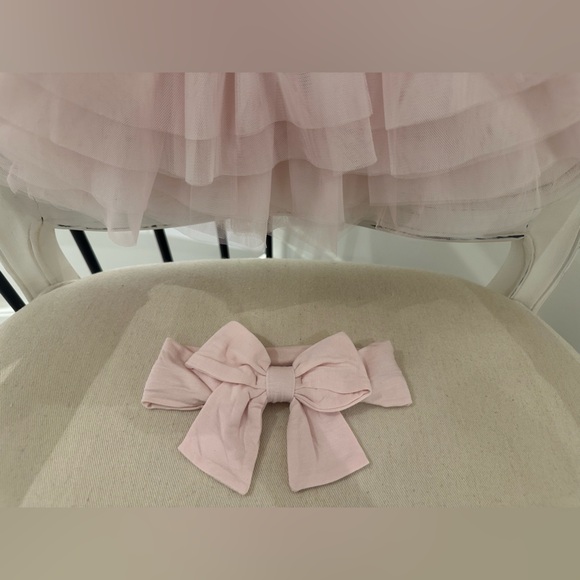 🩰 3~6 Mth Ballet Pink Multi Tiered Tulle Fancy Baby Dress with Bow NWT - Picture 8 of 12